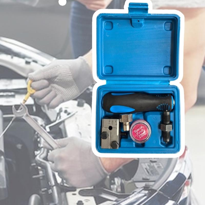 Набор инструментов для автомобильных тормозных трубок 3/16 дюйма 4,75 мм Ручной инструмент для развальцовки трубок Устройство для развальцовки тормозных трубок автомобиля Инструмент для двойной развальцовки