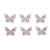 Wooden Butterfly, 5x4x0.5cm, with Adhesive Dots, Tabs - 6-piece Set