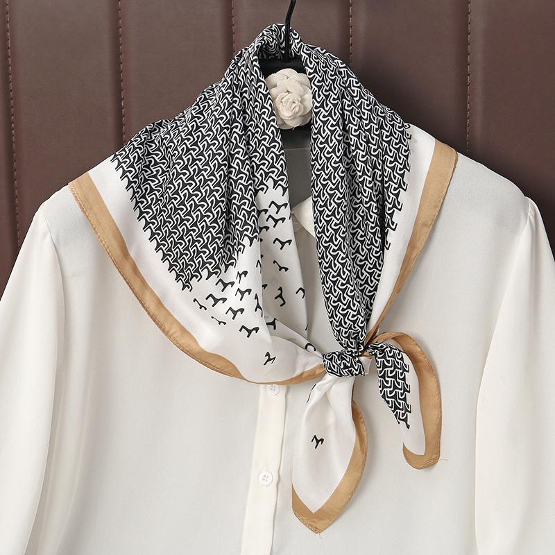 Роскошный атласный шелковый квадратный шарф с принтом для женщин, шаль, хиджаб, шейный платок, женская лента для волос, повязка на голову, модная бандана, новинка