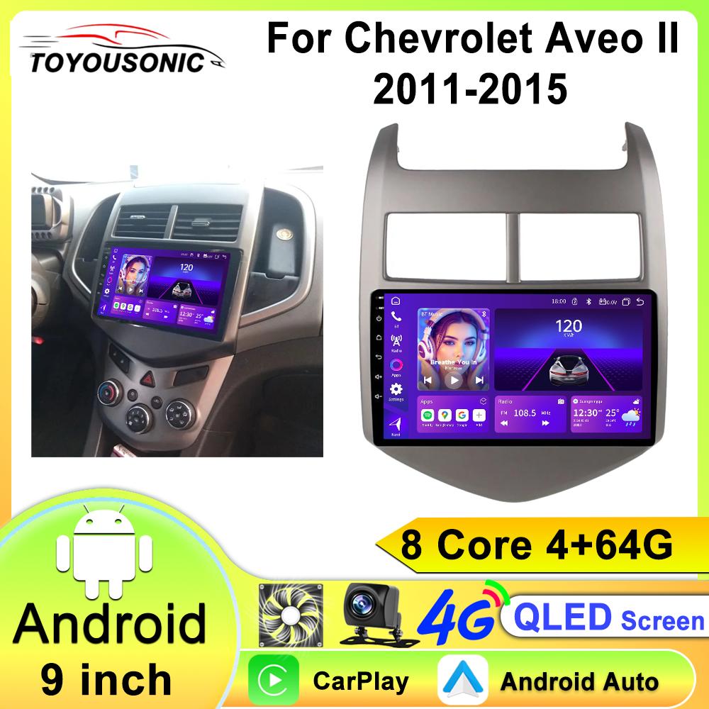 Android 13 CarPlay Авто Автомобильный Радио Мультимедийный Плеер Для Chevrolet Aveo 2 Sonic T300 2011-2015 Навигация GPS 2din Стерео Аудио
