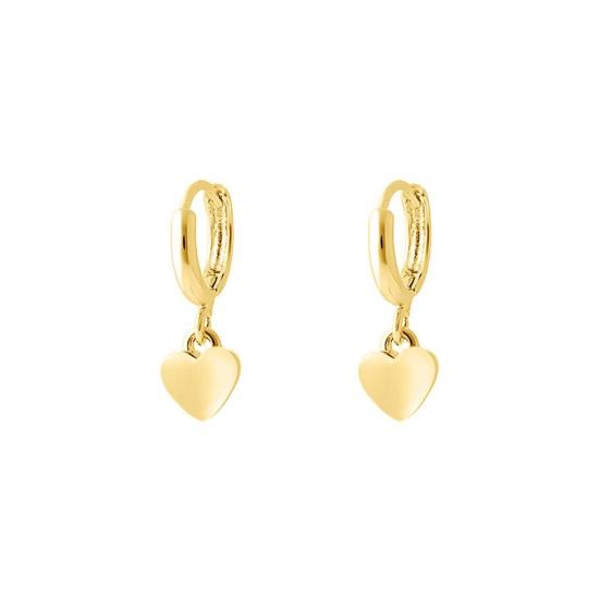 1 пара женских серег Huggie с гальваническим покрытием в форме сердца, одноцветные серьги, медные украшения для ушей, женские украшения