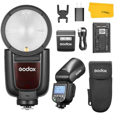 Godox V1 Pro N V1ProN Круглая головка TTL Камера HSS Съемный Моделирующий Совместимый с камерами Nikon Вспышка, 2.4G 1/8000с, Дизайн дополнительной вспышки, Встроенный