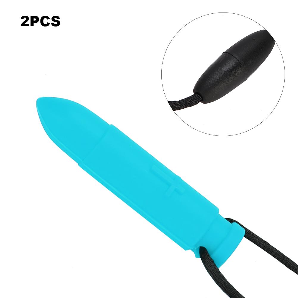 2pcs Silicone Teether High Temperature Resistant Waterproof Chewing Pendant NecklaceSky Blue