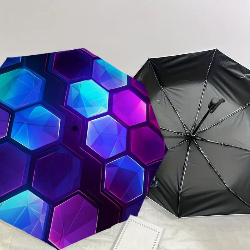 1pc Hexagonal Pattern Sphere Umbrella with Plastic Handle,Suitable for All Seasons Home Travel Outdoor UmbrellaDD009
