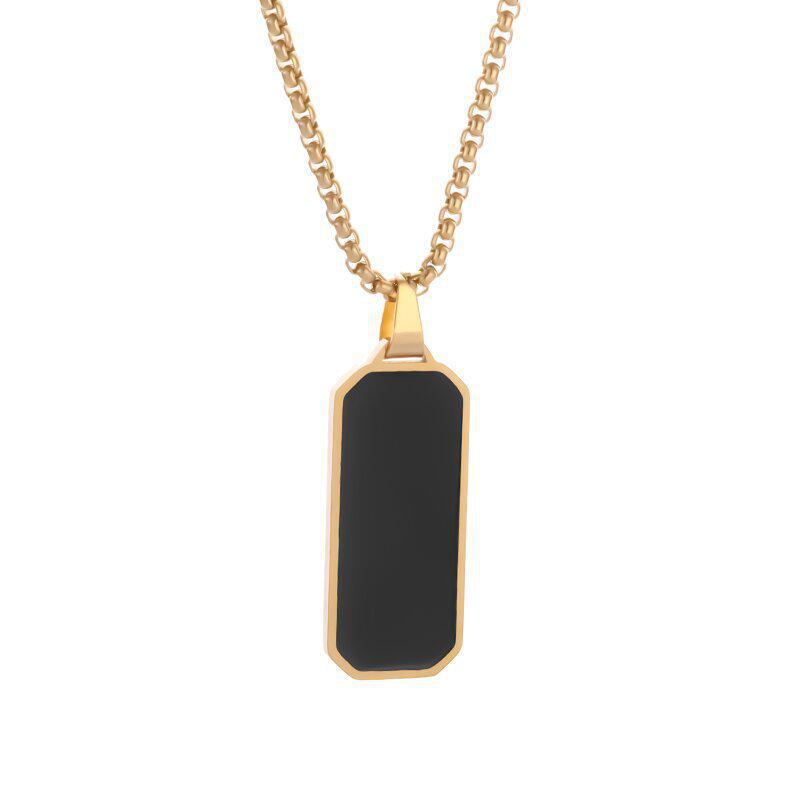 Unisex Geometric Square Pendant Necklace - Light Luxury Clavicle Chain with High-End Style