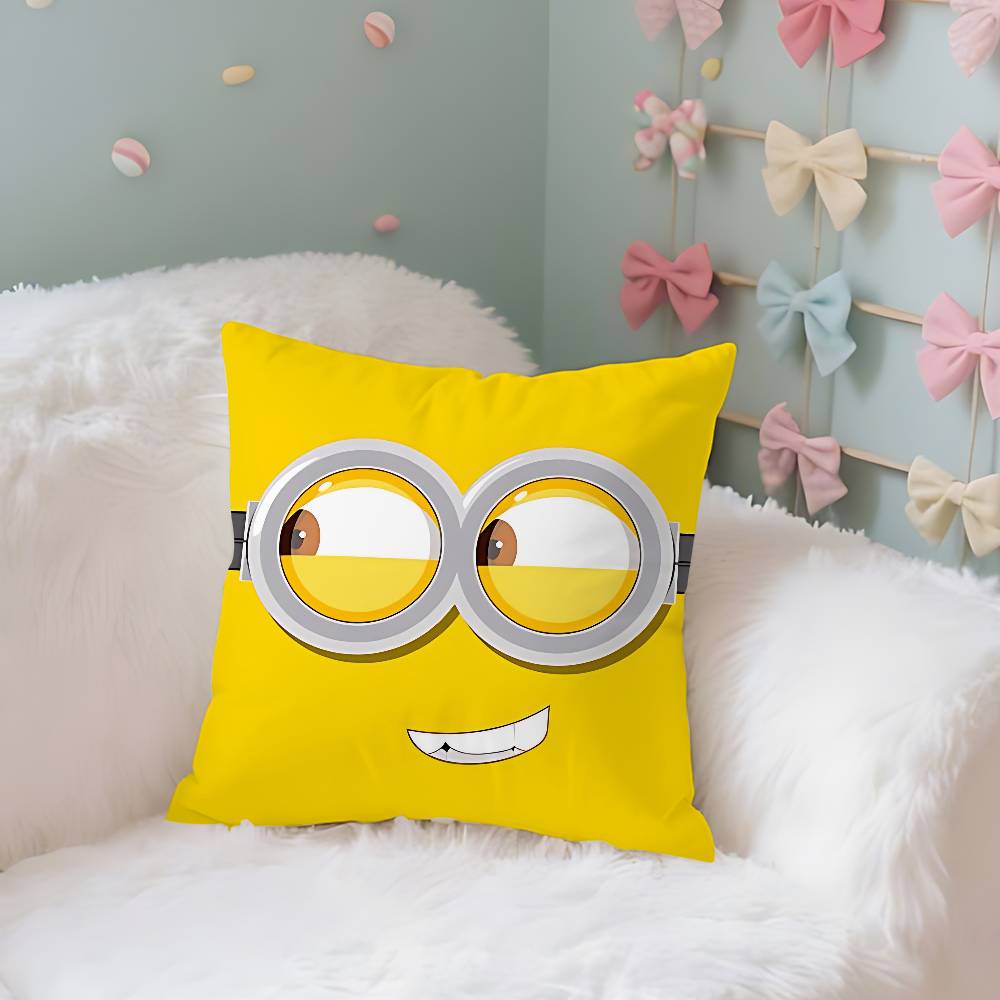 Cute MMinionS Case Plush Fabric Soft Pillowcase Double Sided Print Cushion Cover Household Gifts