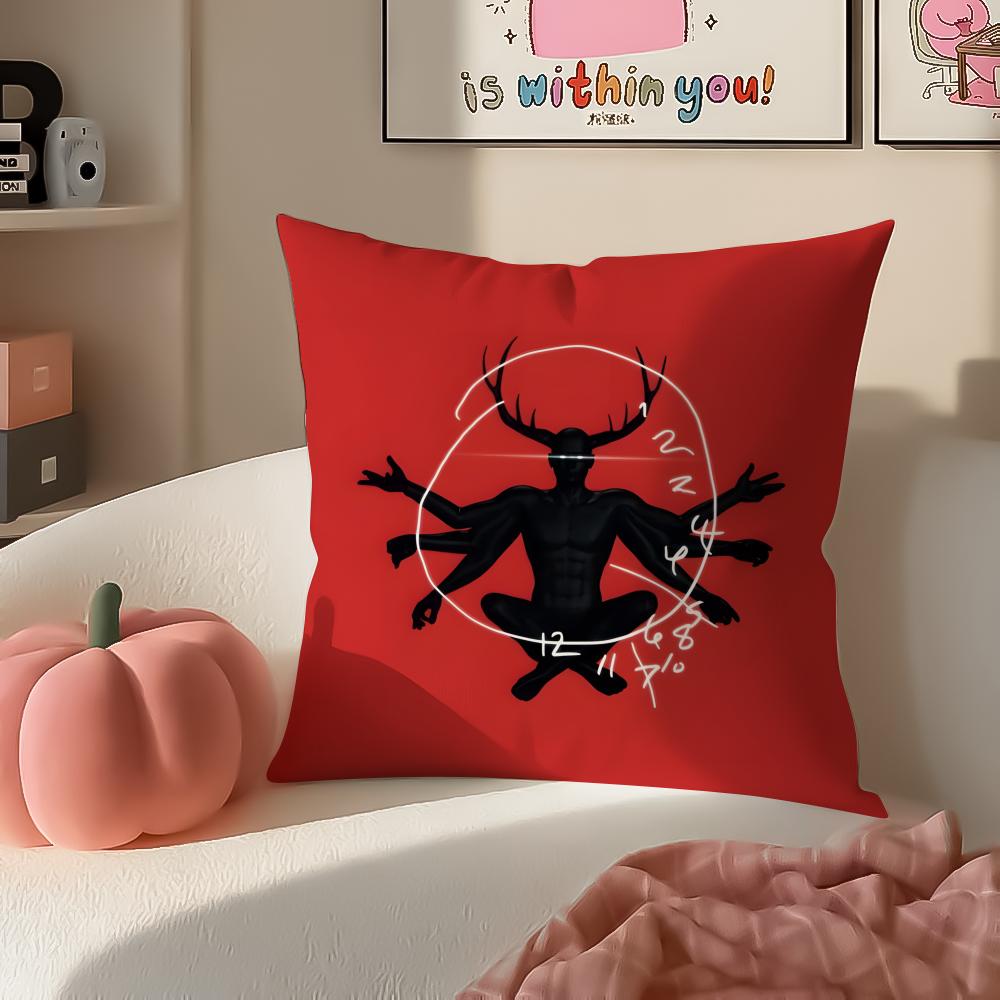 Dark Elegant TV Series HHannibal Cushion Cover Pillowcase Short Plush Invisible zipper Room Sofa Cushion Cover