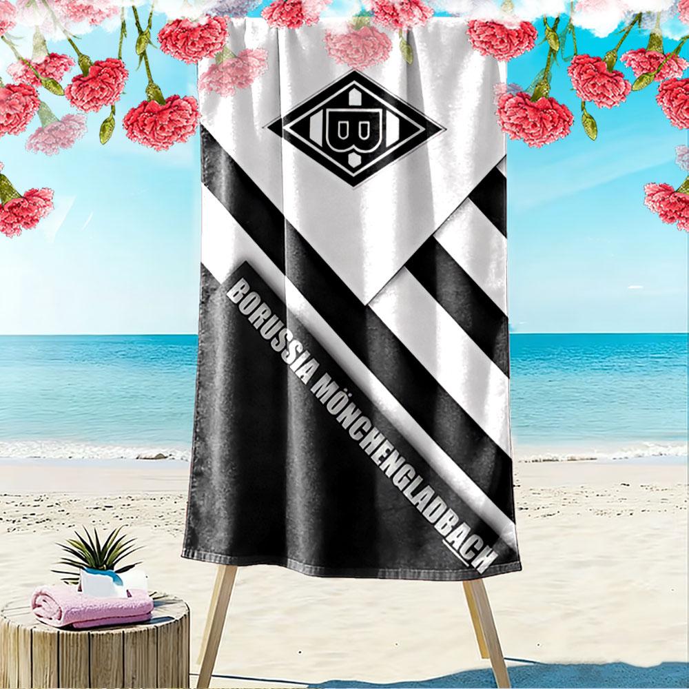Large Beach Towel with Borussia Monchengladbach Club Crest, Quick Dry Microfiber, Soft and Durable, for Beach Pool Travel
