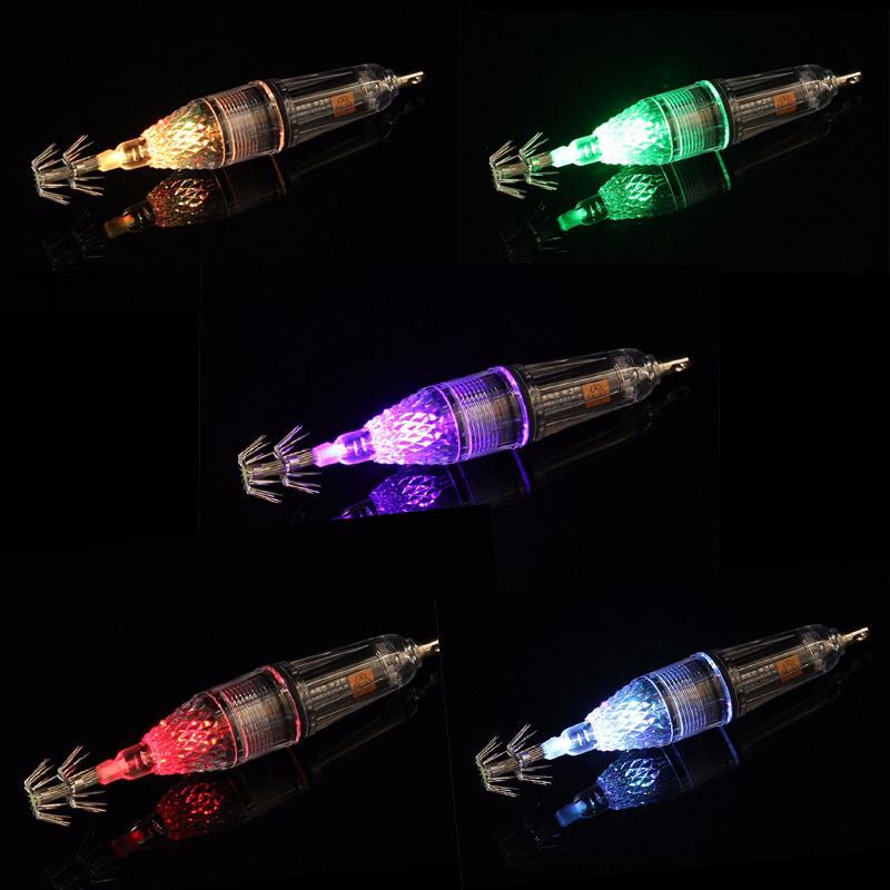 Светящаяся LED приманка для морской рыбалки на кальмара, осьминога, каракатицы