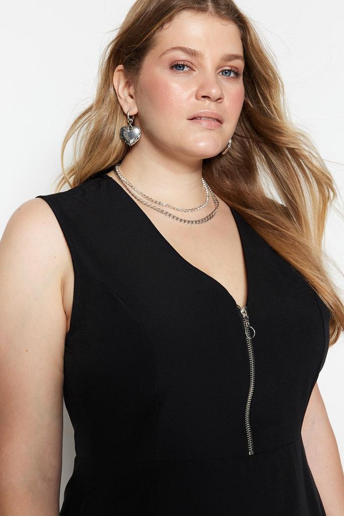 Женское черное тканое платье больших размеров больших размеров