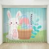 Высокая затемняющая штора с изображением кролика из мультфильма, милая штора для детей, девочек, спальни, гостиной, плотная затемняющая штора
