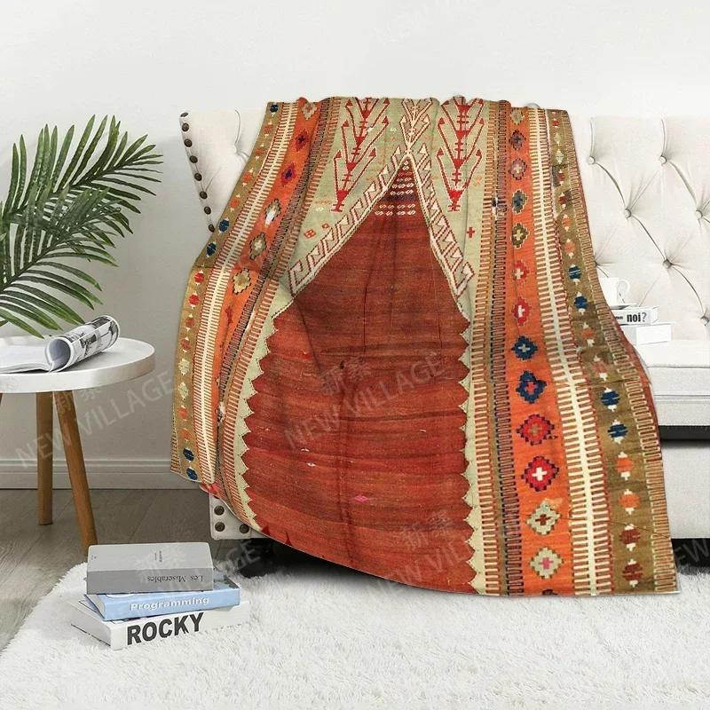 Плед диванный для коленей теплый зимний покрывало на кровать накидка Декор бохо теплый флис скандинавский винтажный марокканский мягкий и ворсистый
