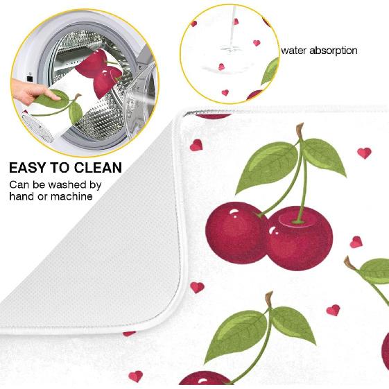 Xigua Милая тарелка для вишни, сушильный коврик для кухонной столешницы, впитывающие микрофибровые коврики-сушилки для посуды, защитный коврик для сушки посуды 16x18 дюймов