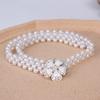 Милые женские бриллиантовые цепочки на талию, многорядный эластичный пояс с жемчужной отделкой