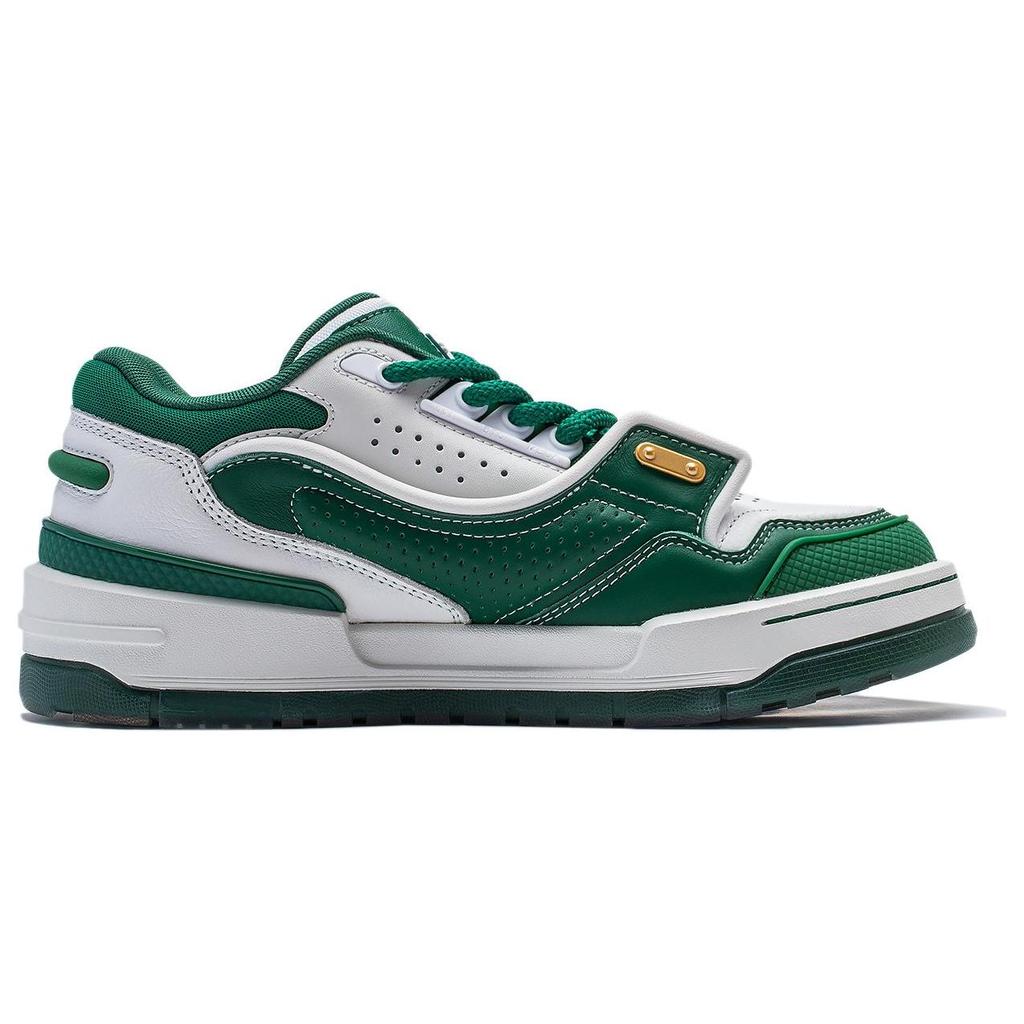 Li Ning 001 Btc Mega Versatile Retro Skate Shoes Thick Sole Height Increasing Non-Slip Shock Absorption Wear-Resistant Support Low-Top AGCU003-2