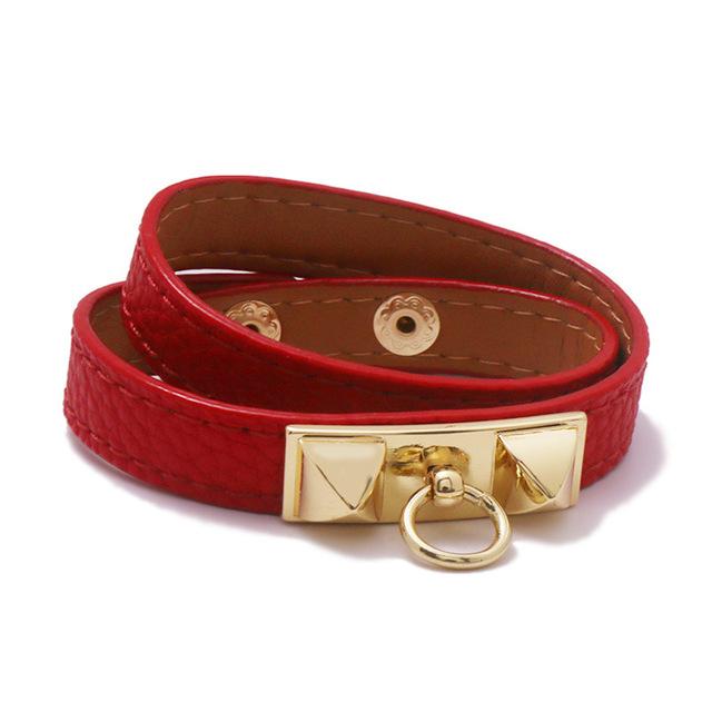 Новый высококачественный браслет из искусственной кожи золотого цвета, браслет для женщин, модный роскошный многослойный браслет, женские ювелирные изделия