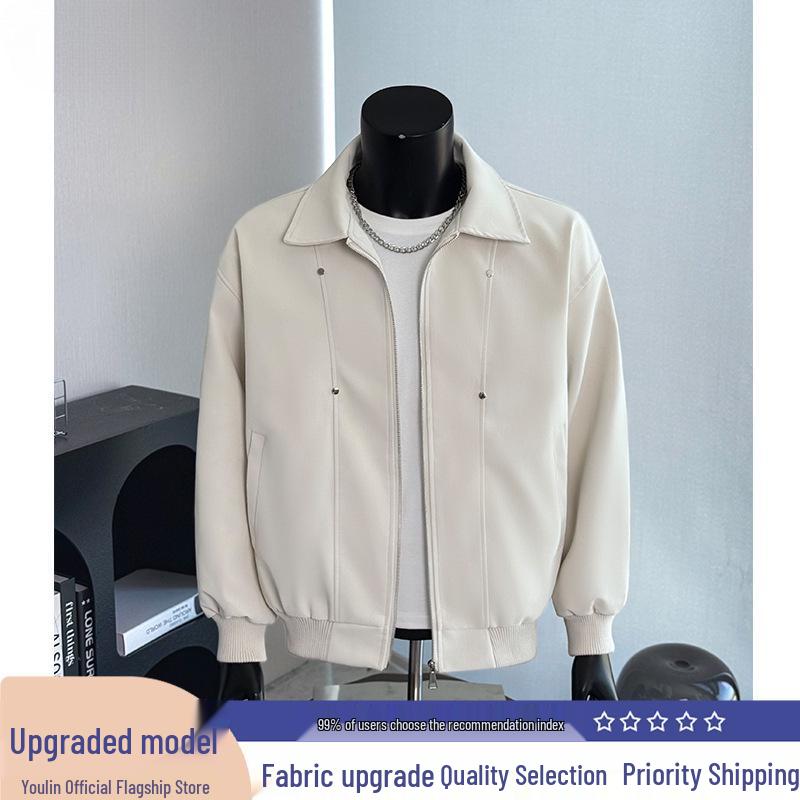 Мужская осенне-зимняя мотоциклетная куртка Off-White из ПУ-кожи с подкладкой, утолщенный хлопковый бейсбольный стиль для пар