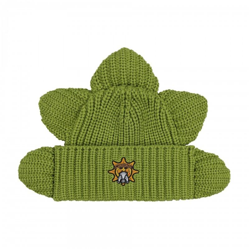 Dark Street Retro Solid Color Knit Beanie Embroidered Cuffed Brim Unisex