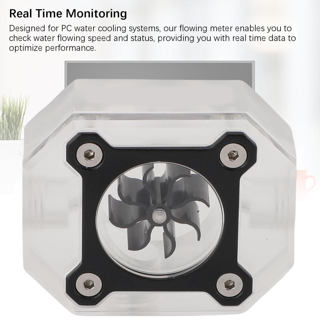 PC Water Cooling Flowing Meter G14 Threaded 8 Impeller Computer Water Flowing Meter
