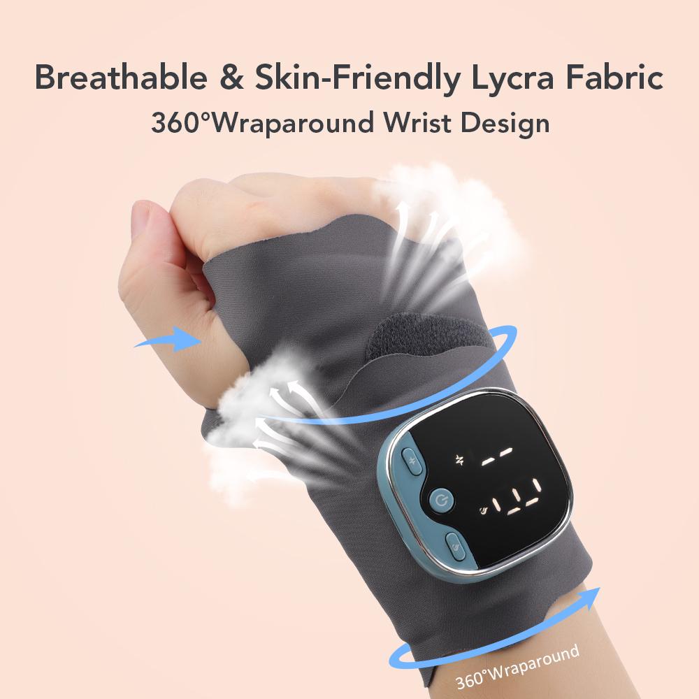 Electric Heating Wrist Massager  Wrist Guard Band Vibration Heated Wrist Brace 5 Modes Muscle Stimulator Wrist Heating Pad
