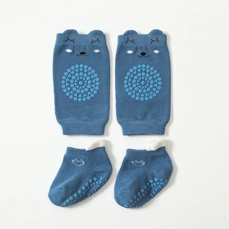 Crawling Safety Pads Socks Set Summer Baby Knee Cartoon Anti-slip Socks KidFloor Socks Kneecap Walking Protector for Girls Boys