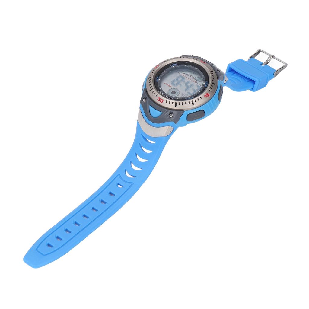 Men Digital Sports Watch 50M Waterproof LED Backlight Dual Time Display Stopwatch Week Calendar Alarm Outdoor Watch Blue