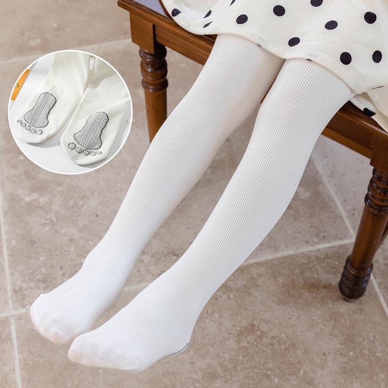 Velvet-Lined Girls' Cotton Pantyhose - Warm, Thick Leggings