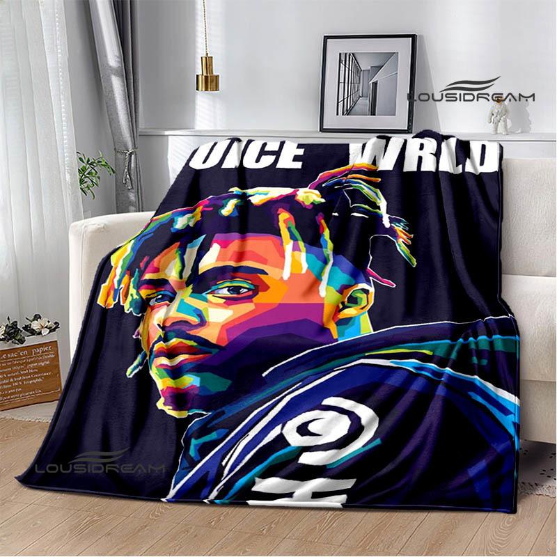 3D Rapper Juice Wrld 999 Retro Printed blankets Flannel Warm blanket Soft Cozy Blanket Travel Blankets bed linings Birthday Gift