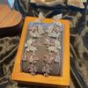 Fairy Air Disc, Love Flower Flower Butterfly Long Earrings, Colored Zircon Exaggerated Atmosphere, Heavy Industry Trend