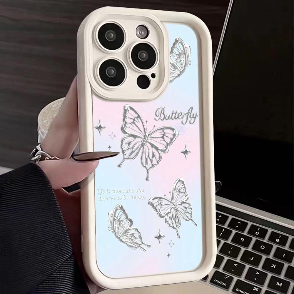 Мягкий чехол для телефона Angel Eye для Samsung A13 A23 A53 A14 A24 A34 A54 A15 A25 A35 A55 S20 S23 FE S24 Ultra Ae67 Бабочка цветок милый мультяшный арт-дизайн