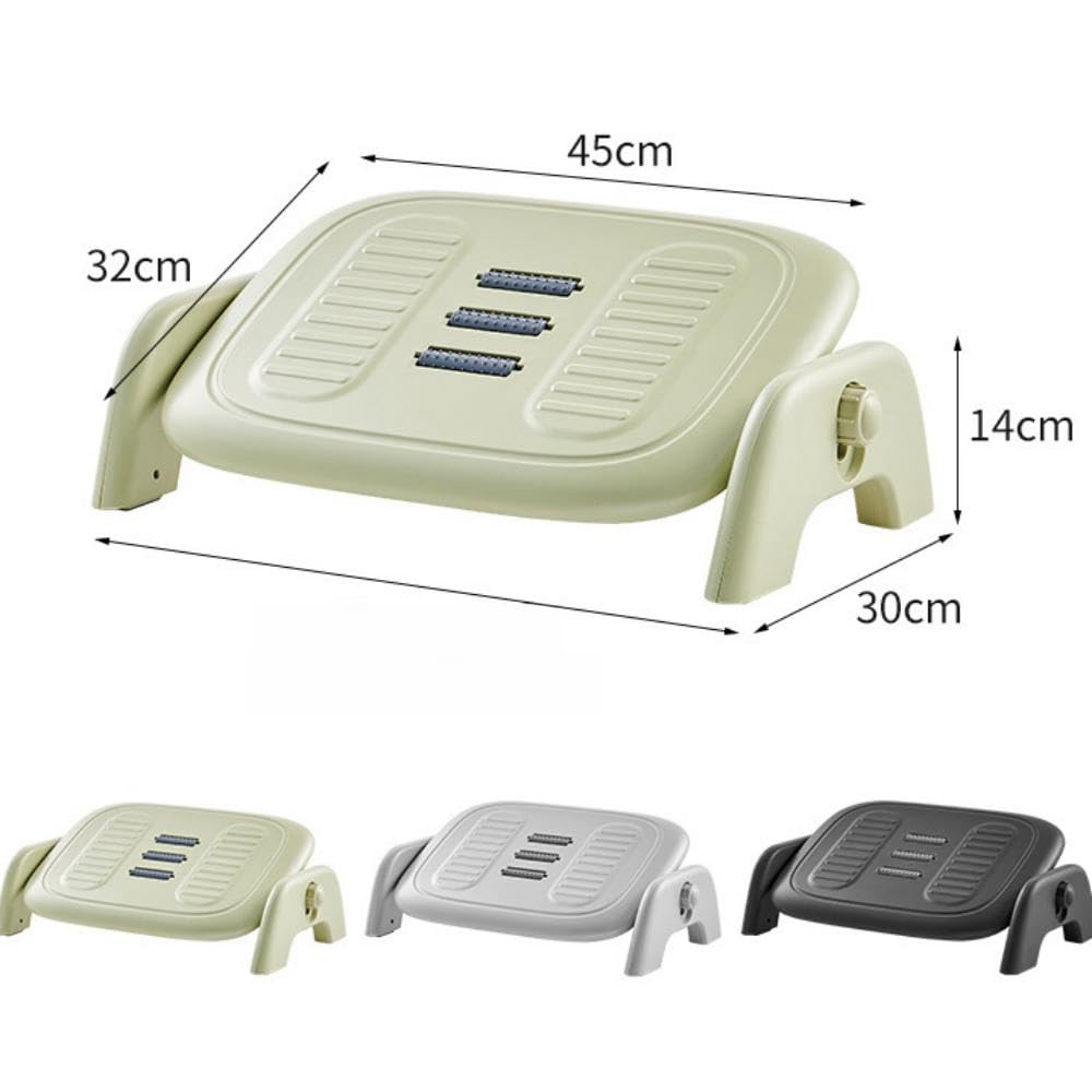 WXQ Регулируемая с массажем ABS для и 50 x 32 x 14 см Подстольная подставка для ног, Высота, Ролики, Материал, Офис, Дом, Удаленная работа, (Серый)