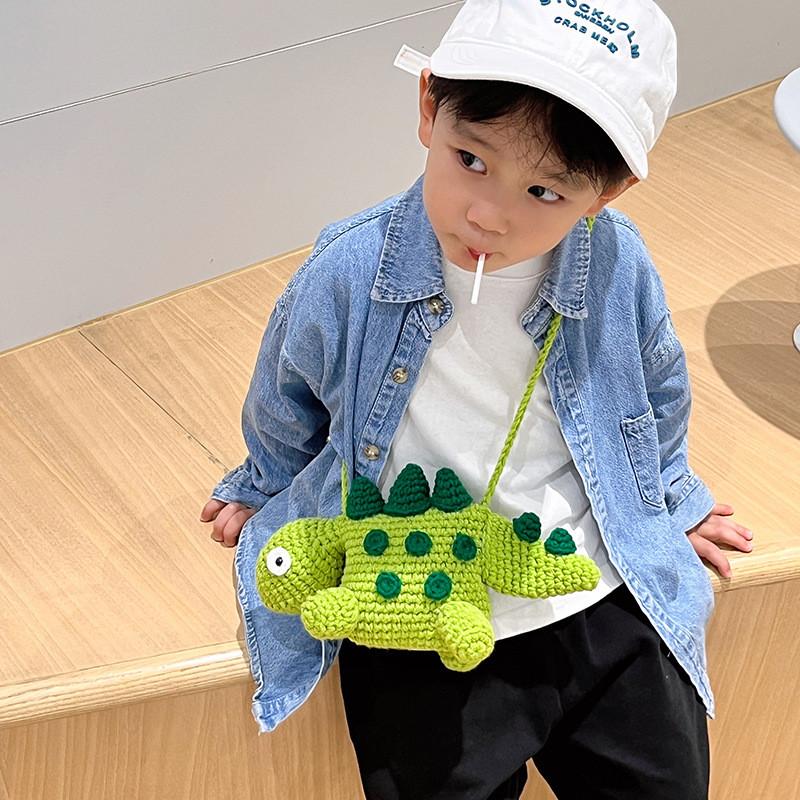 Dinosaur Cute Mini Cartoon Coin Purse Woven Bag For Boys And Girls Use Daily