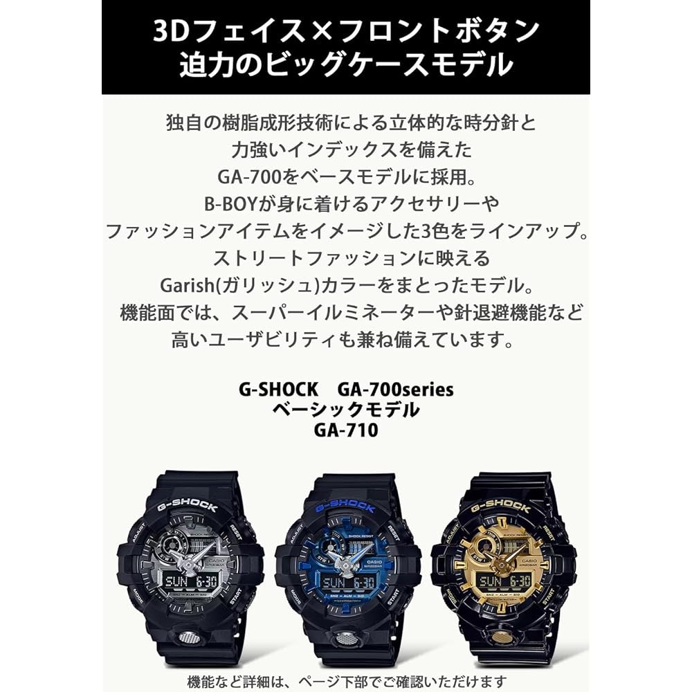 Мужские часы Casio G-Shock GA-710-1A2JF, Черные (Официальный японский продукт)