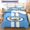3pcs Manchester City Football Club pattern bedding set duvet cover set includes duvet cover &pillowcases,perfect all season bedroom decoration&gift