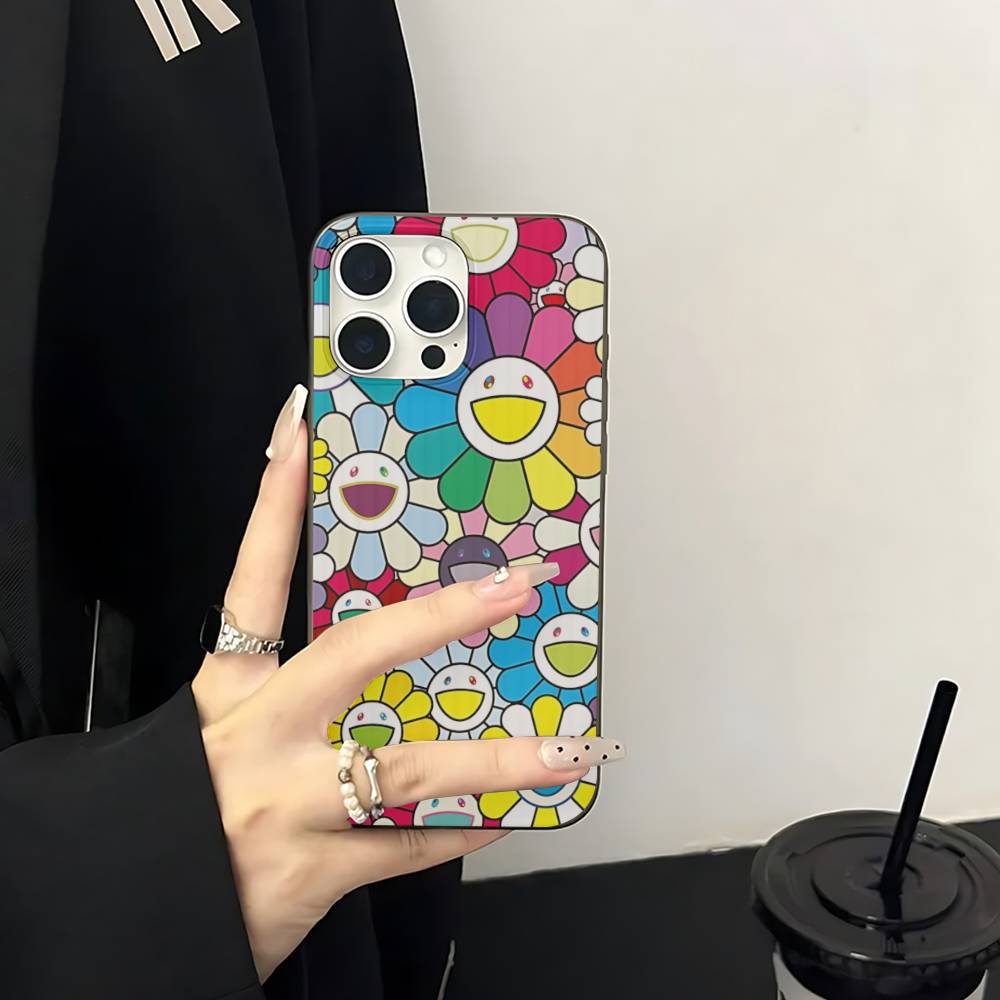 Искусство Японский M-Мураками Художники T-Такаси Для IPhone 17 16 15 13 14 Pro Max Plus Pro Гофрированный Полупрозрачный Задний Чехол для Телефона