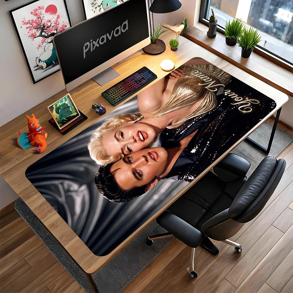 Elvis Presley Personalized Name Mouse Pad Keyboard Mat Office Mouse Mats Non-Slip Rubber Base Perfect Gift for Gamers