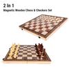 2 в 1 магнитные деревянные шахматные шашки набор портативная дорожная шахматная настольная игра со складной шахматной доской