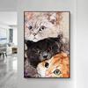 Abstract Cute Cats Poster with Pictures of Pets and Print Canvas Painting Animal Wall Art Scandinavian Paintings for Living Room Decoration At Home