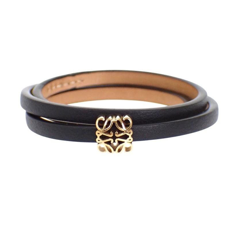 LOEWE  J242TWLX03 S bracelet black Calfskin/Brass Women