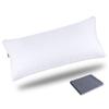 DreamCat's Pillow, Long Pillow, Body Pillow, 90x43cm, Made In Japan, Height Adjustable, Washable, 3D Structure (White Pillow with 1 Gray Cover)