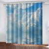 Шторы для салона, 2 шт., 3D роскошные голубое небо, белые облака, оконная занавеска с узором океана для детей, для мальчиков, спальни, гостиной