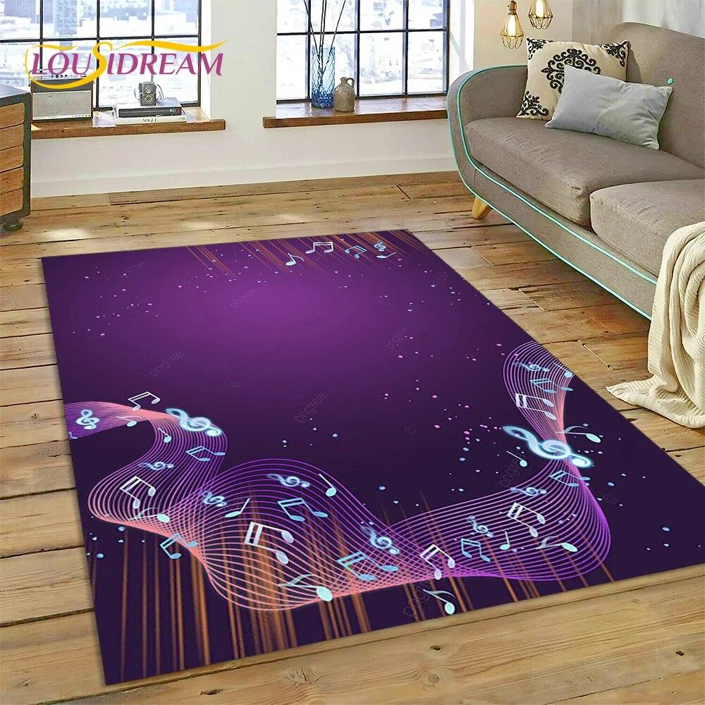 3D Piano Art Творческий ковер с музыкальной нотой для дома Гостиная Спальня Диван Коврик Декор, детский коврик Нескользящий напольный коврик