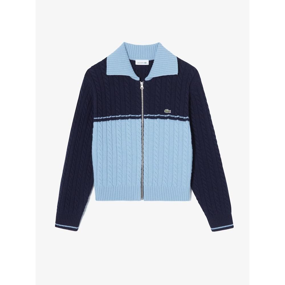 Lacoste Female Cable Color Block Collar Zip Up Af810e 54n Hde q2nAf810e 54nHde