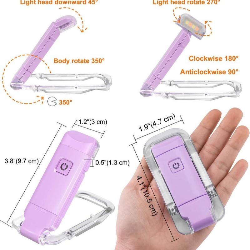 Мини Лампа для Чтения Клипса Светодиодная Маленький Ночник USB Зарядка Регулируемая Яркость Защита Глаз Портативная