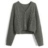 Cardigan Sweater Autumn 2023 Fairy Comes Out Comfortable High Waist V-Neck Twisted Flower Sweater Women Knitted Cardigan Female