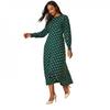 Dorothy Perkins Womens/Ladies Spotted Shirred Cuff Long-Sleeved Midi Dress