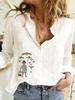 Women's Casual Loose Long Sleeve Cotton Linen Shirt Plus Size Women's Dress