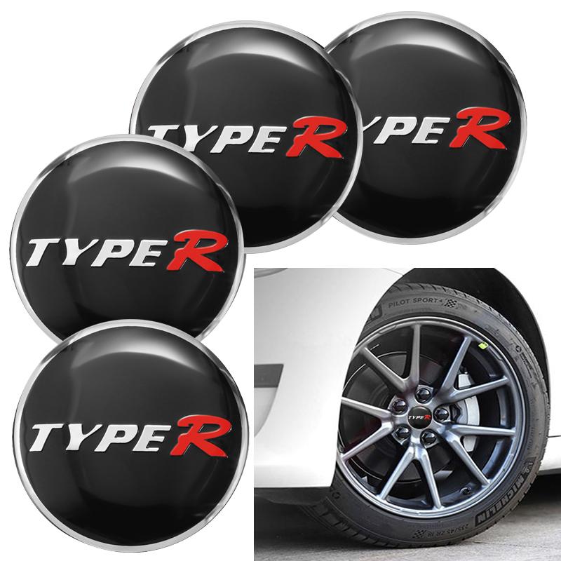 MPC4 4Pcs Car Accessories Wheel Hub Center Metal Decals Sticker For Honda Civic Fit Jazz Accord Pilot CRV Odyssey Passport City HRV