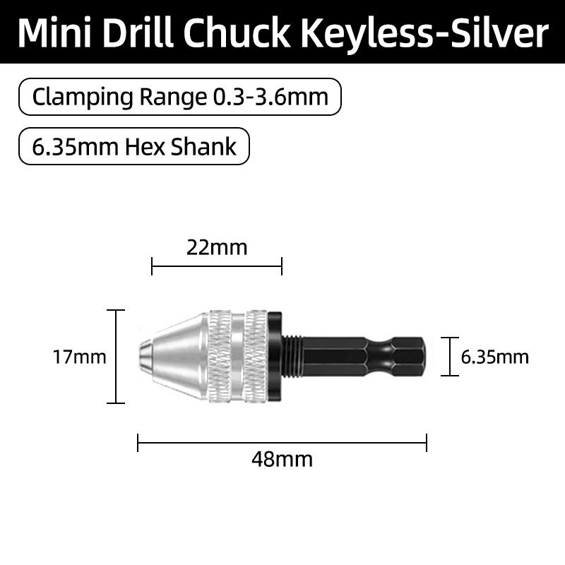 1PC Универсальный бесключевой мини-светильник 1/4 Hex 0,3-8 ММ Инструмент