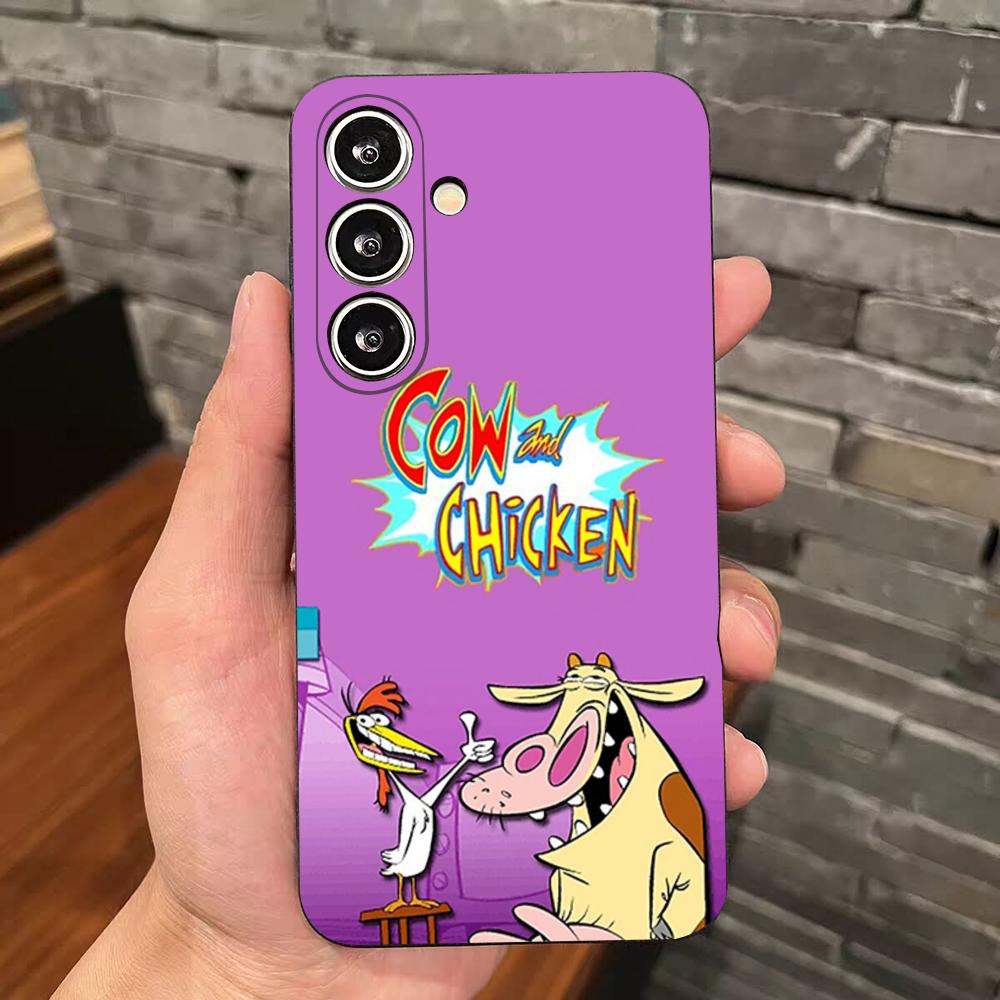 Cow And Chicken Cartoon Phone Case For Samsung S25 Edge S24 S23 S22 S21 S20 Ultra Plus Fe Galaxy A54 A53 A34 A25 A16 Silicon Cov